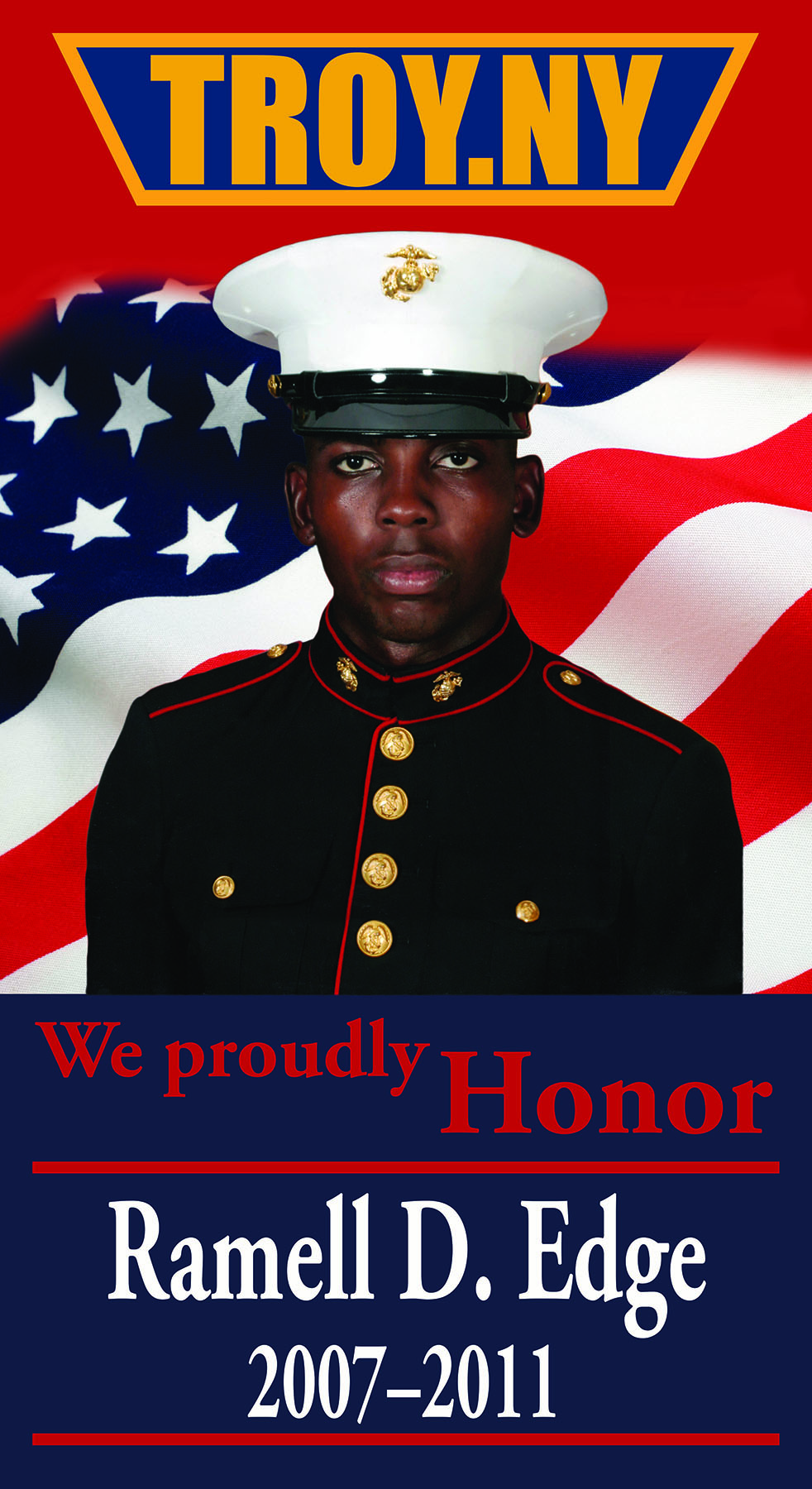 Hometown Hero Banners- Ramell D Edge Hometown Hero Military Banner of Ramell D Edge