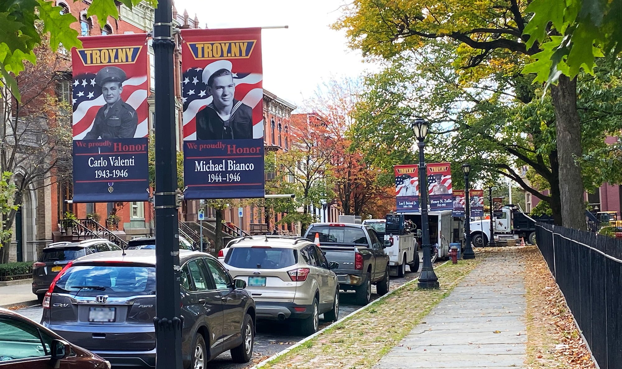 Hometown Banners lining streets in Troy, NY Hometown Banners lining streets in Troy, NY